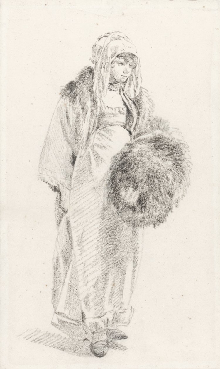 Orosz nő prémes muffal, 1758 és 1761 között alkotó: Jean Baptiste Le Prince