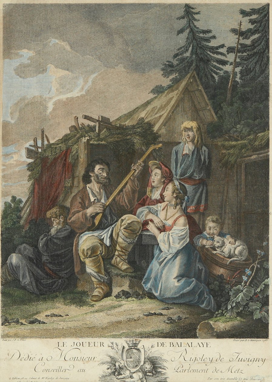 A balalajkajátékos, 1765 alkotó: Jean Baptiste Le Prince