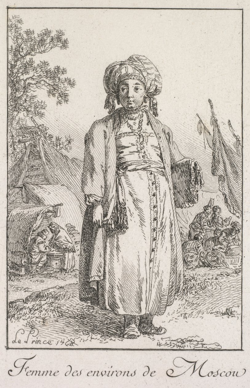 Nő Moszkva külvárosából, 1768. alkotó: Jean Baptiste Le Prince