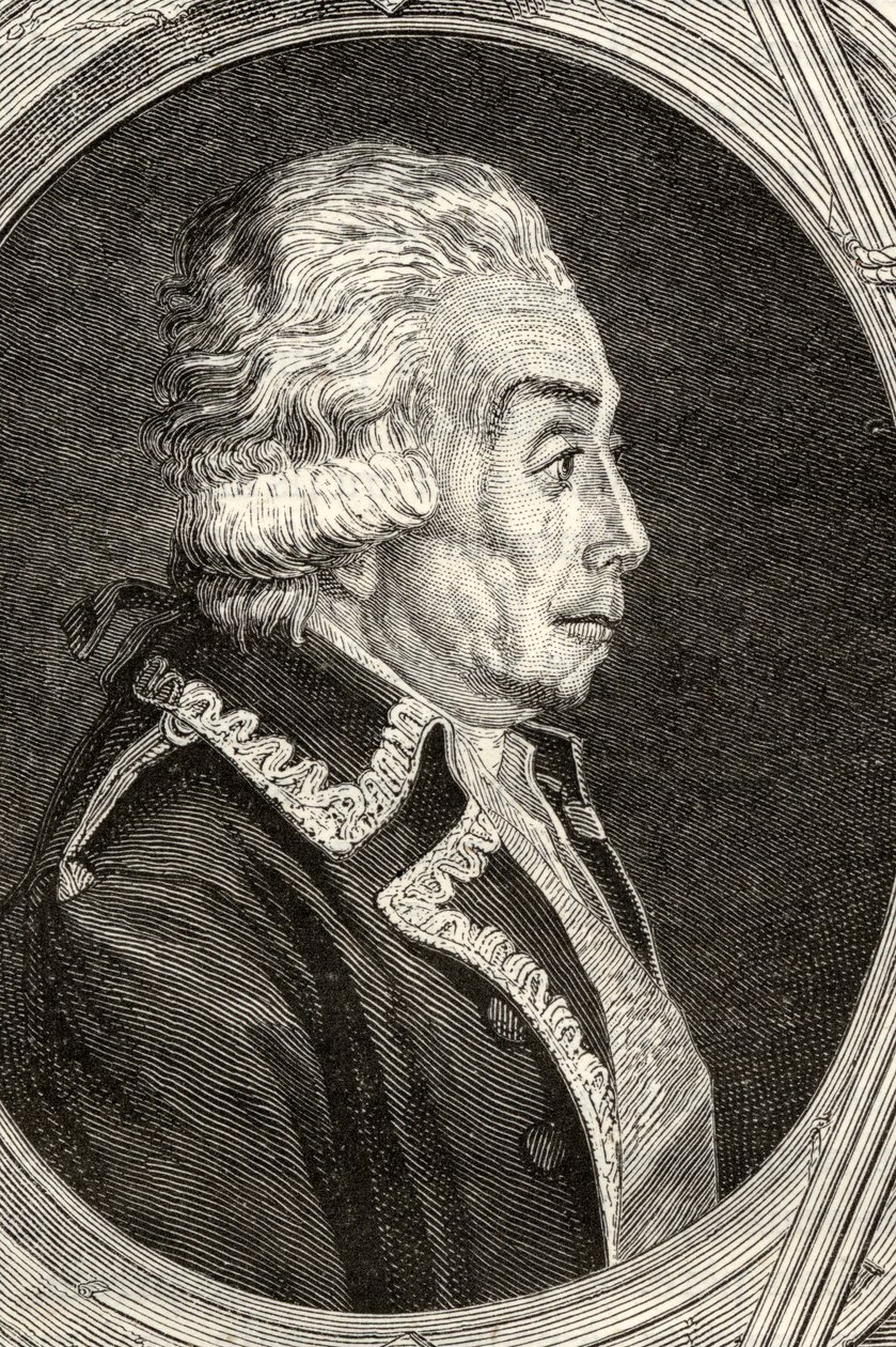 Nicolas Luckner gróf, Pannemaker-Ligny metszete, Louis Blanc (1811-82) "Histoire de la Revolution Francaise" című művéből alkotó: Jean Baptiste Lienard