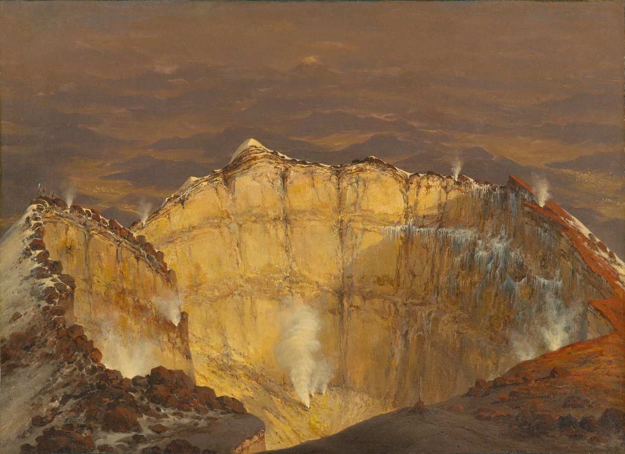 Popocatepetl krátere, 1833 alkotó: Jean Baptiste Louis Gros