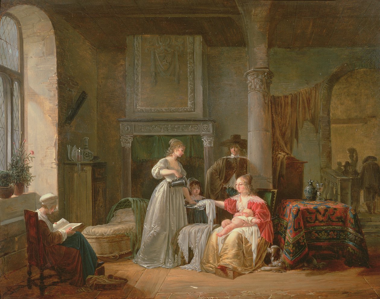 Egy óvodai jelenet alkotó: Jean Baptiste Mallet