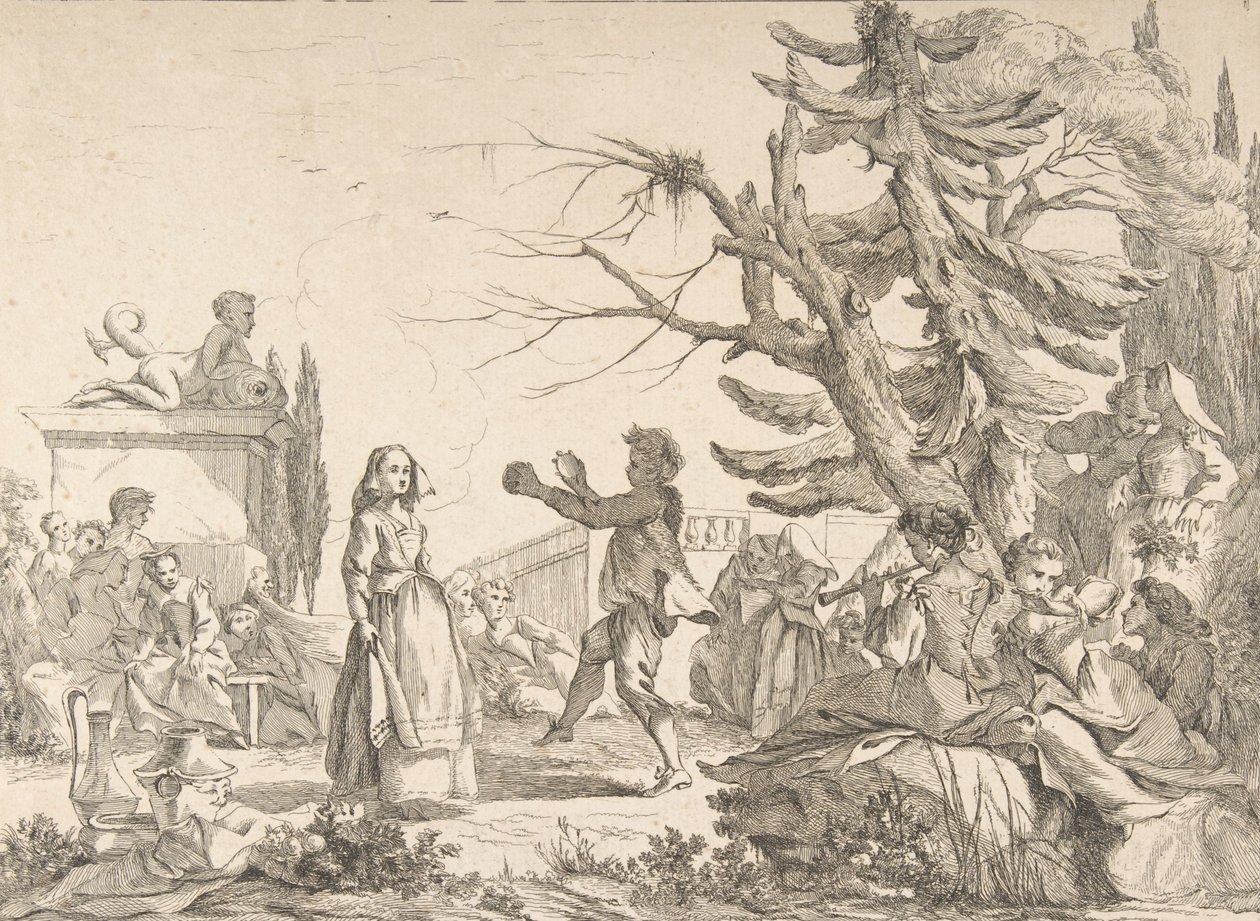 Rögtönzött tánc A rögtönzött bál, 1742. alkotó: Jean Baptiste Marie Pierre