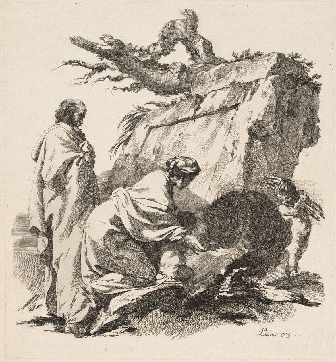Pihenjen az egyiptomi repülésen alkotó: Jean Baptiste Marie Pierre