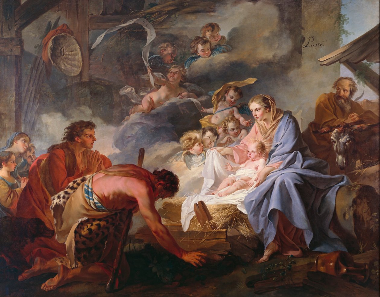 A pásztorok imádása alkotó: Jean Baptiste Marie Pierre