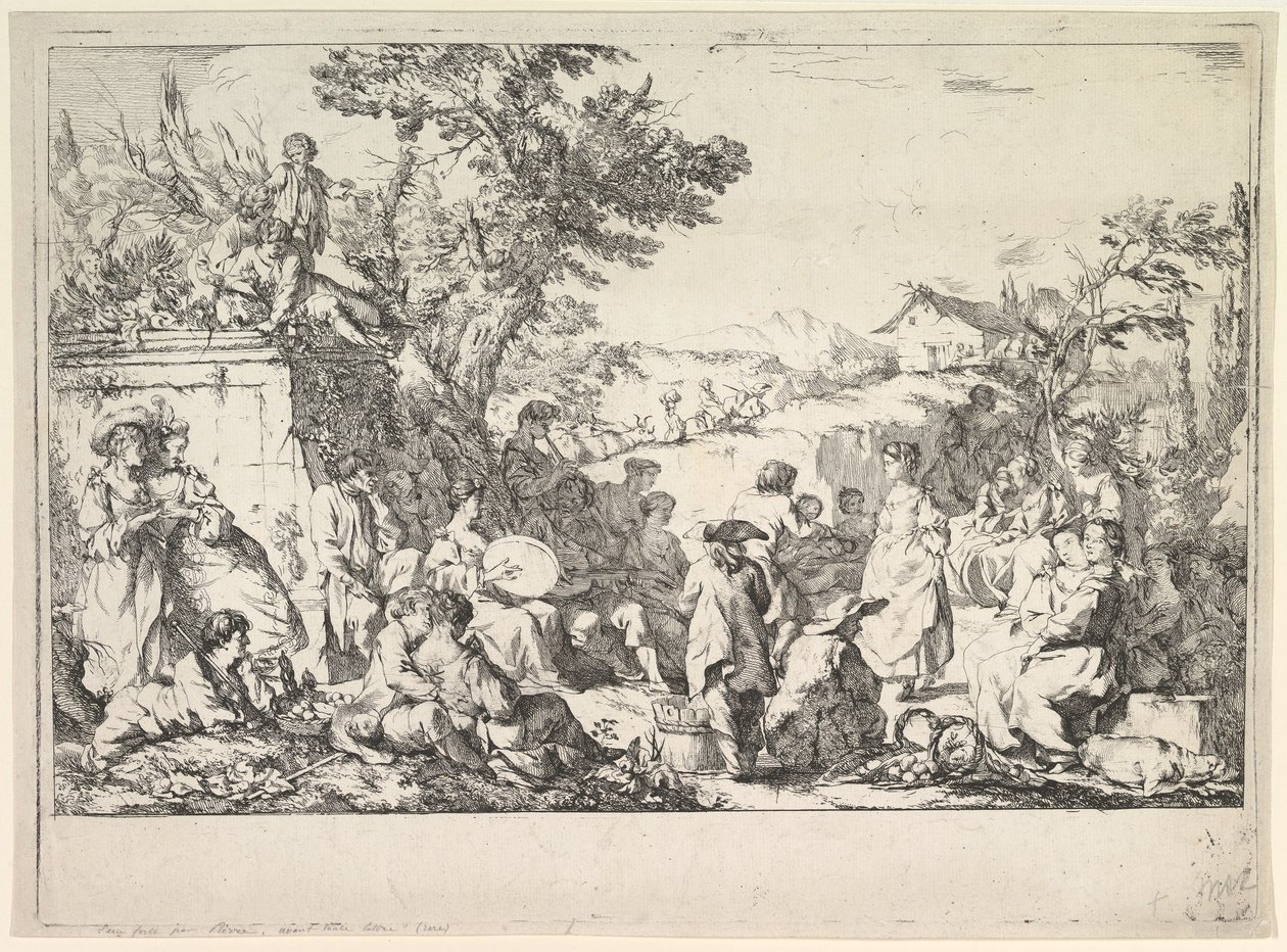Falufesztivál Falufesztivál a római vidéken, kb. 1735-40. alkotó: Jean Baptiste Marie Pierre
