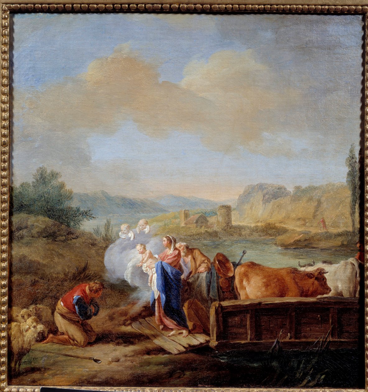 A repülés Egyiptomban Jean Baptiste Pierre (1713-1789) festménye 18. század V. 047x0,45 m Rouen, Musee des Beaux Arts alkotó: Jean Baptiste Marie Pierre