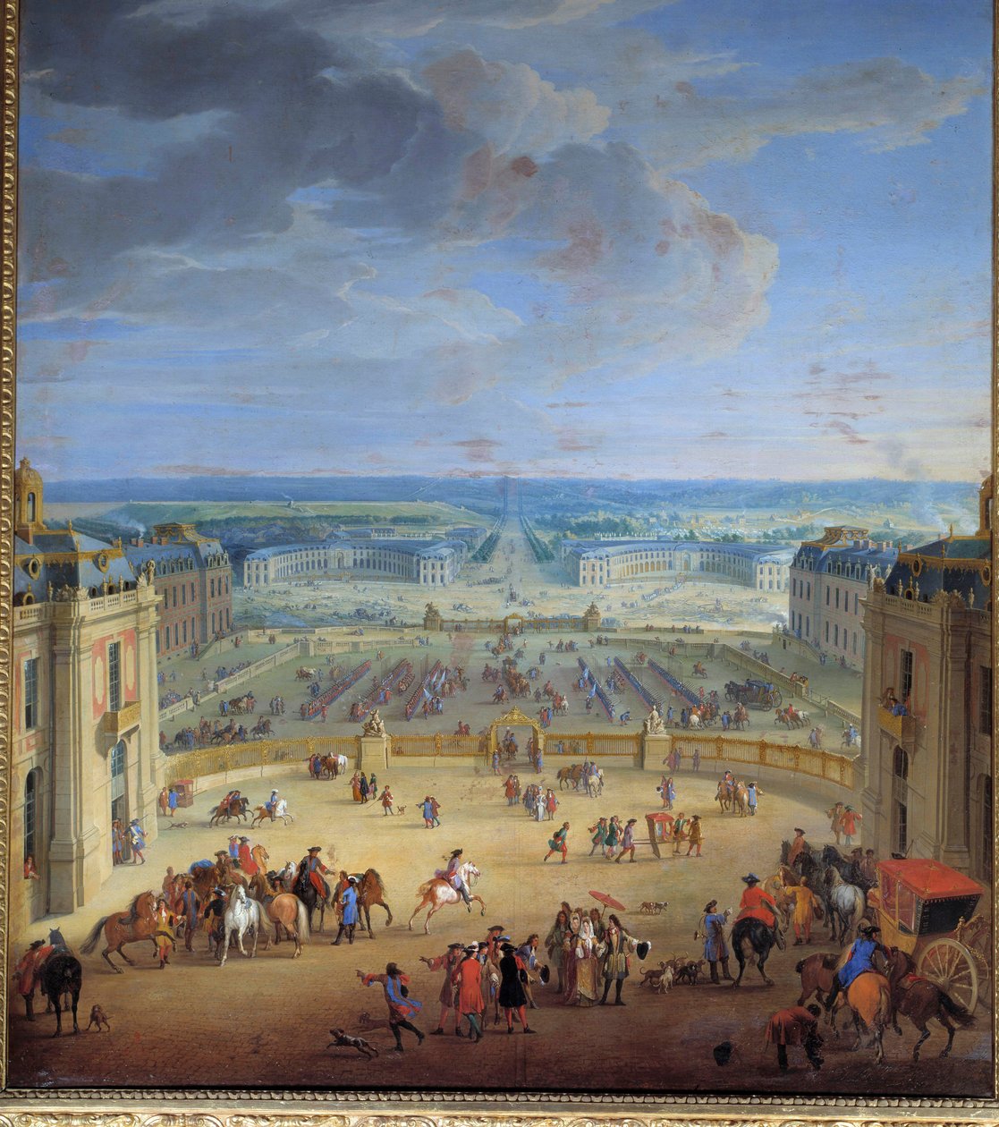 Les Ecuries a versailles-i kastélyból nézve, a márványudvarból, Francoise d