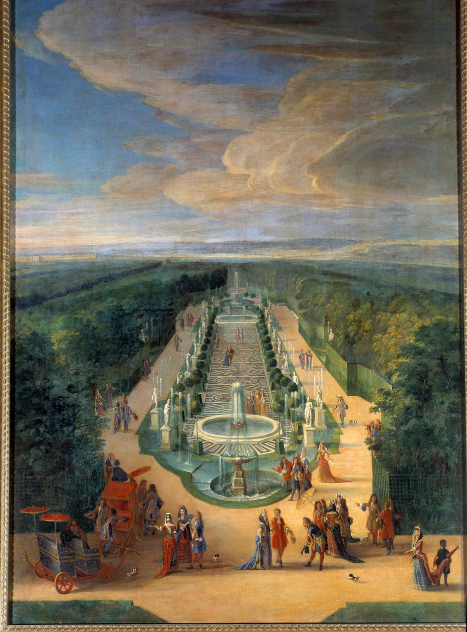 Kilátás a Galerie des Antiques ligetére Versailles kertjében Jean-Baptiste Martin (az idősebb) festménye (1659-1735) 1688 körül V. 2x1,4 m Versailles, musee du chateau alkotó: Jean Baptiste Martin