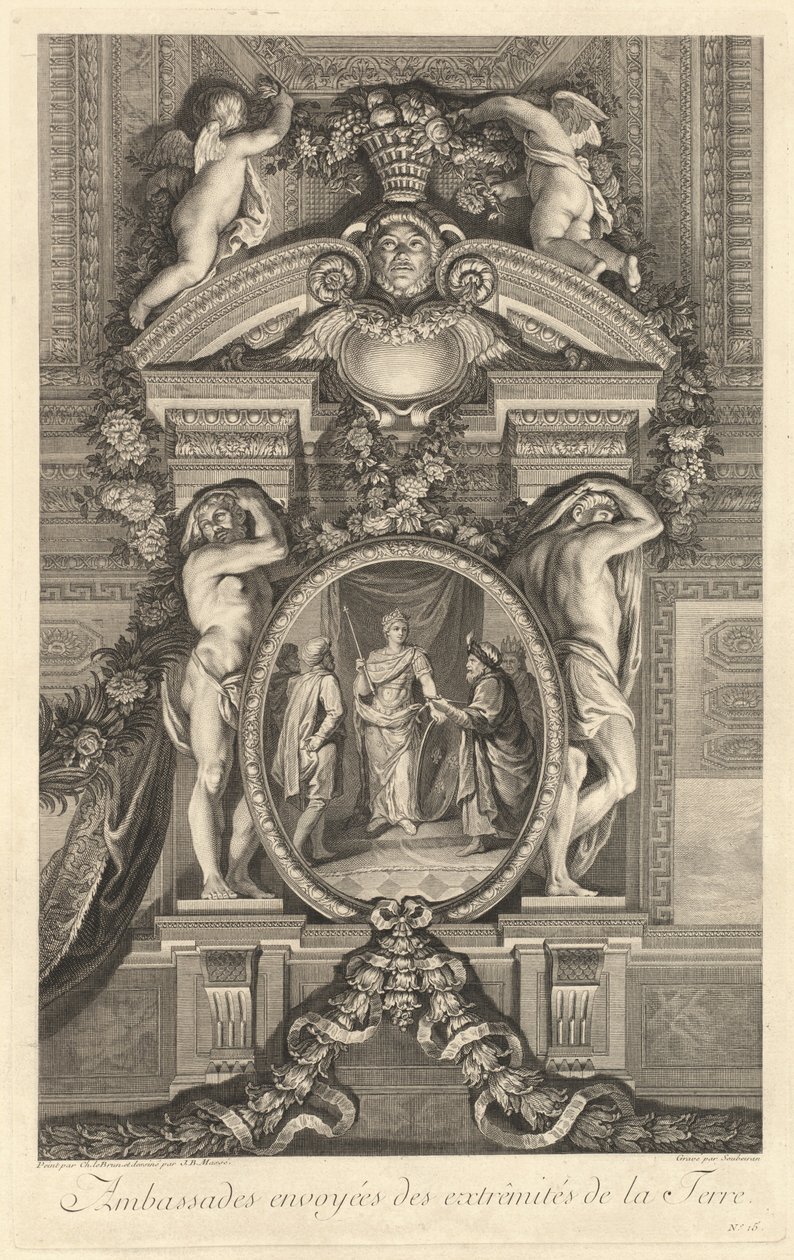 A Föld szélső részeiről küldött nagykövetségek [pl. 15] alkotó: Jean Baptiste Masse