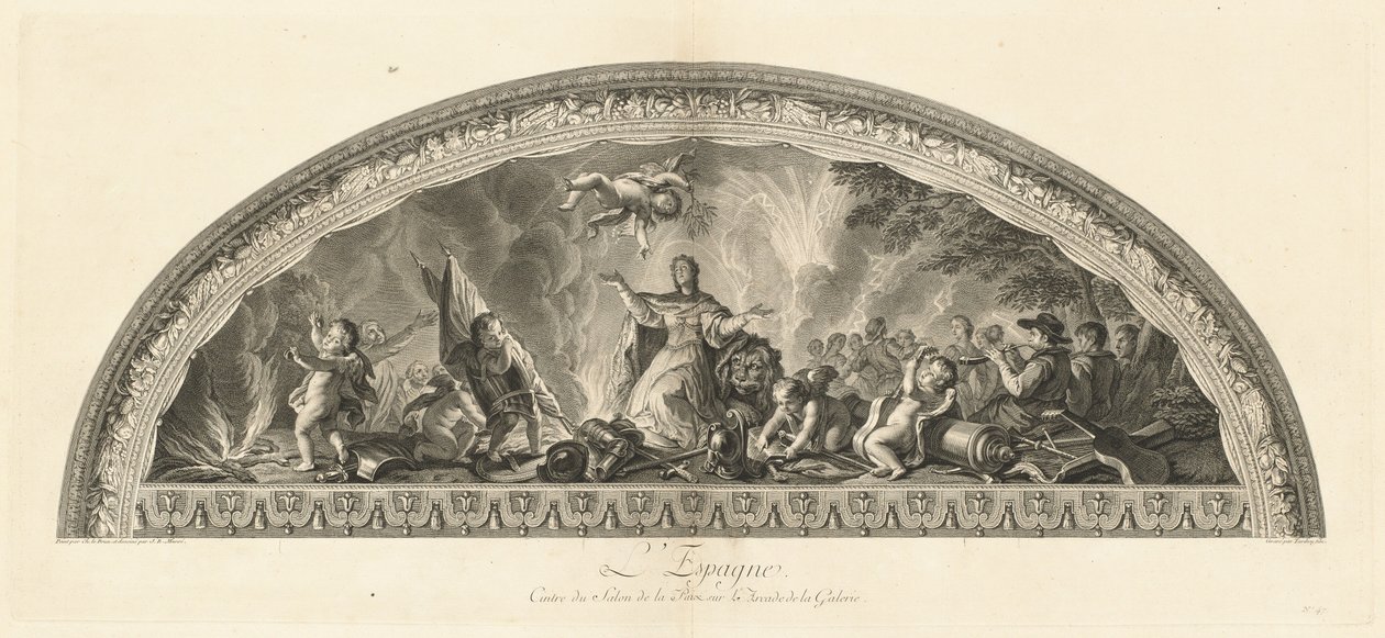 Spanyolország A Béke Szalon akasztója a Galéria árkádjában (Spanyolország, a Béke Szalon központja a Galéria árkádjában) [pl. 47] alkotó: Jean Baptiste Masse