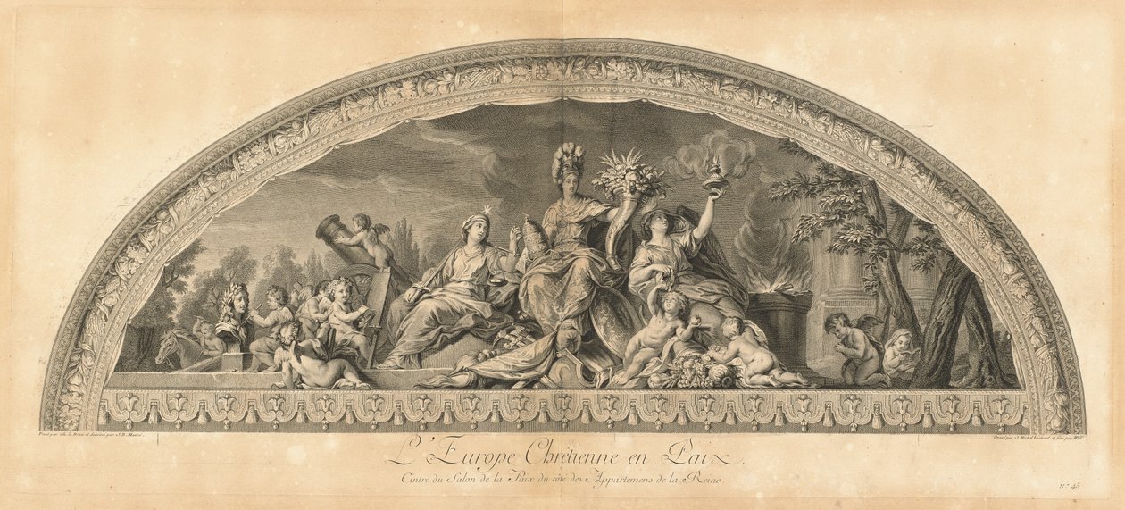 Keresztény Európa békében, a Béke Szalon központja a Királynői Kamara mellett [pl. 45] alkotó: Jean Baptiste Masse