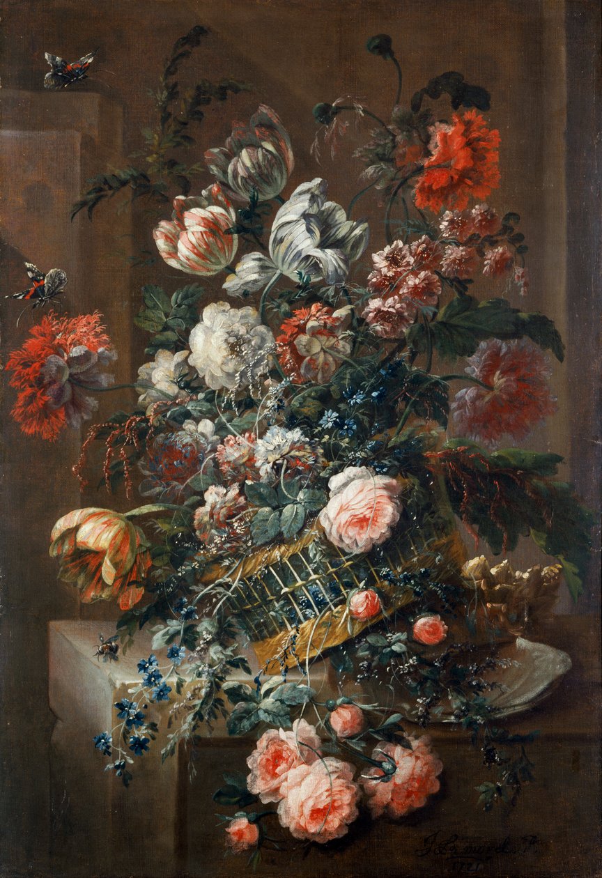 „Virágdarab tarka tulipánokkal”, 1721 alkotó: Jean Baptiste Morel
