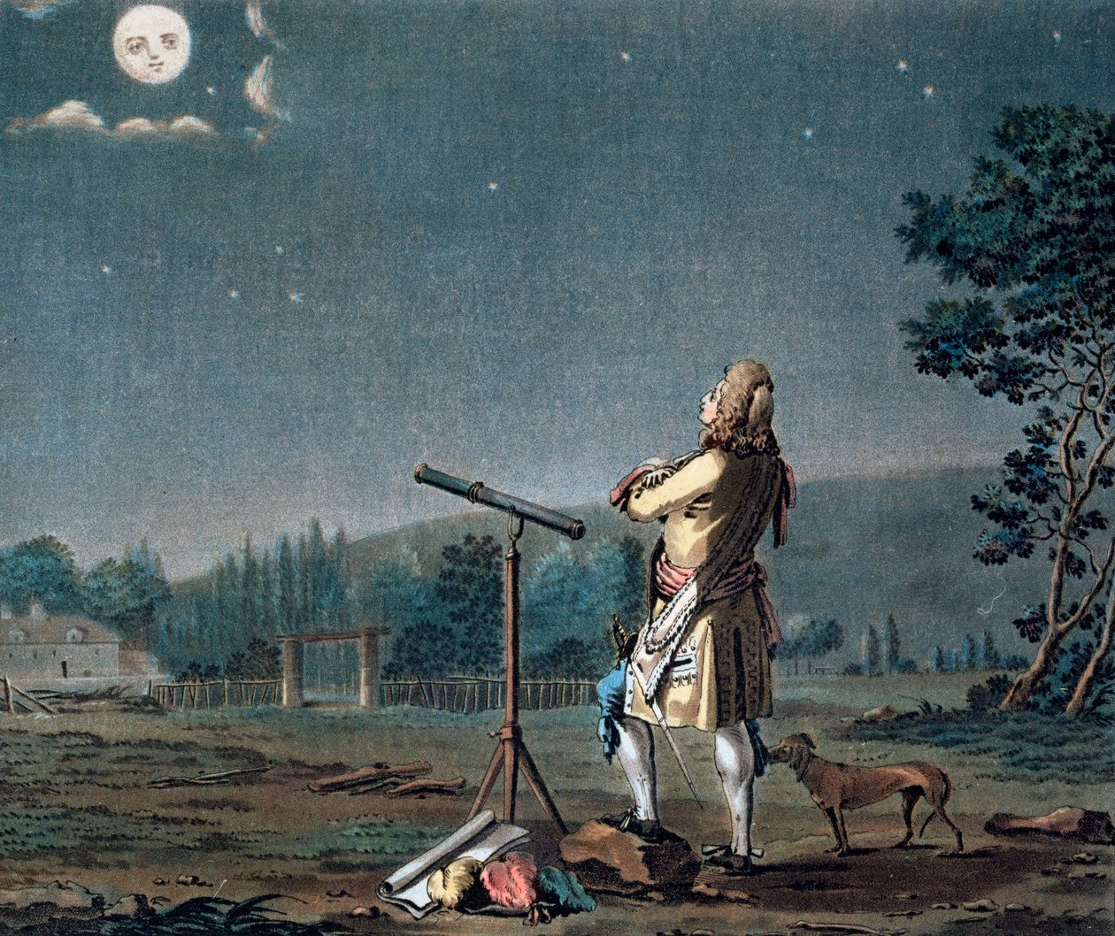 Bernard le Bovier de Fontenelle a világok sokszínűségén elmélkedik, 1791. alkotó: Jean Baptiste Morret