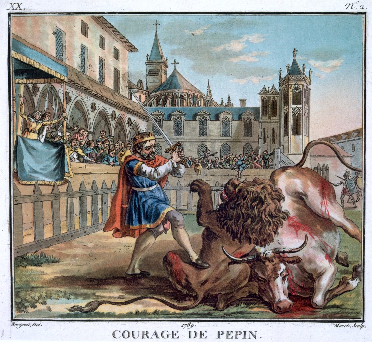 "Pepin bátorsága", 1789 alkotó: Jean Baptiste Morret