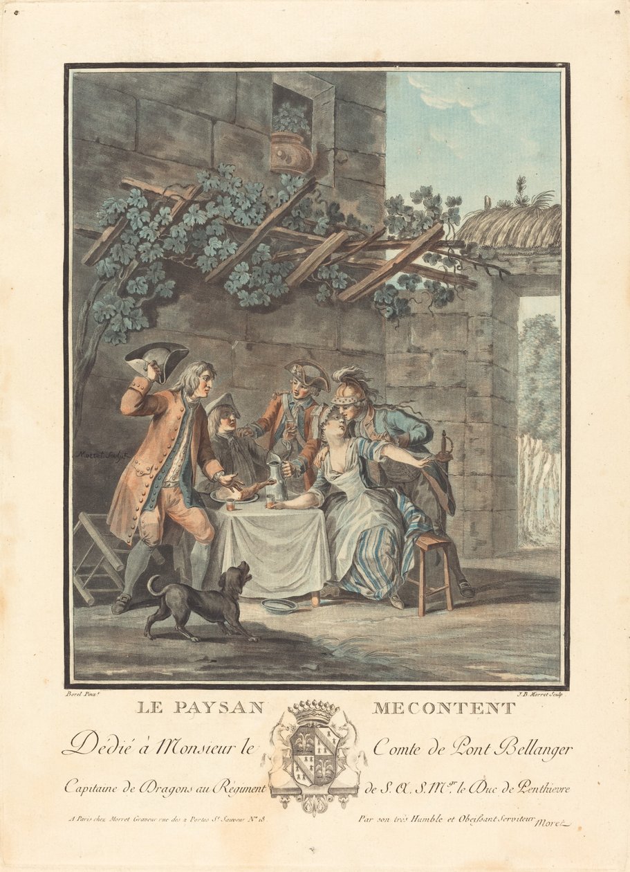 Az elégedetlen paraszt alkotó: Jean Baptiste Morret after Antoine Borel