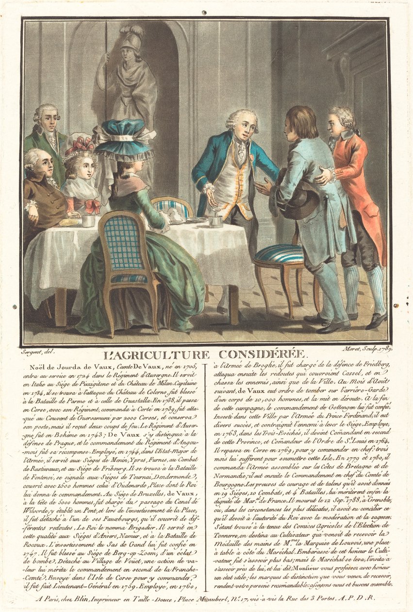 A mezőgazdaságot figyelembe véve, Comte de Veaux alkotó: Jean Baptiste Morret after Antoine François Sergent
