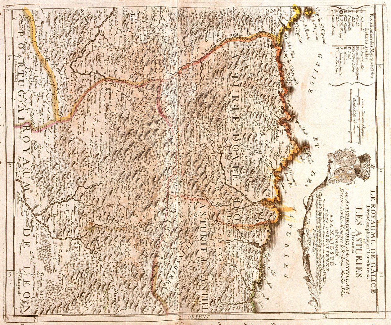 Galícia, Principado de Asturias, Cantabria, Castilla és León, , Spanyolország alkotó: Jean Baptiste Nolin