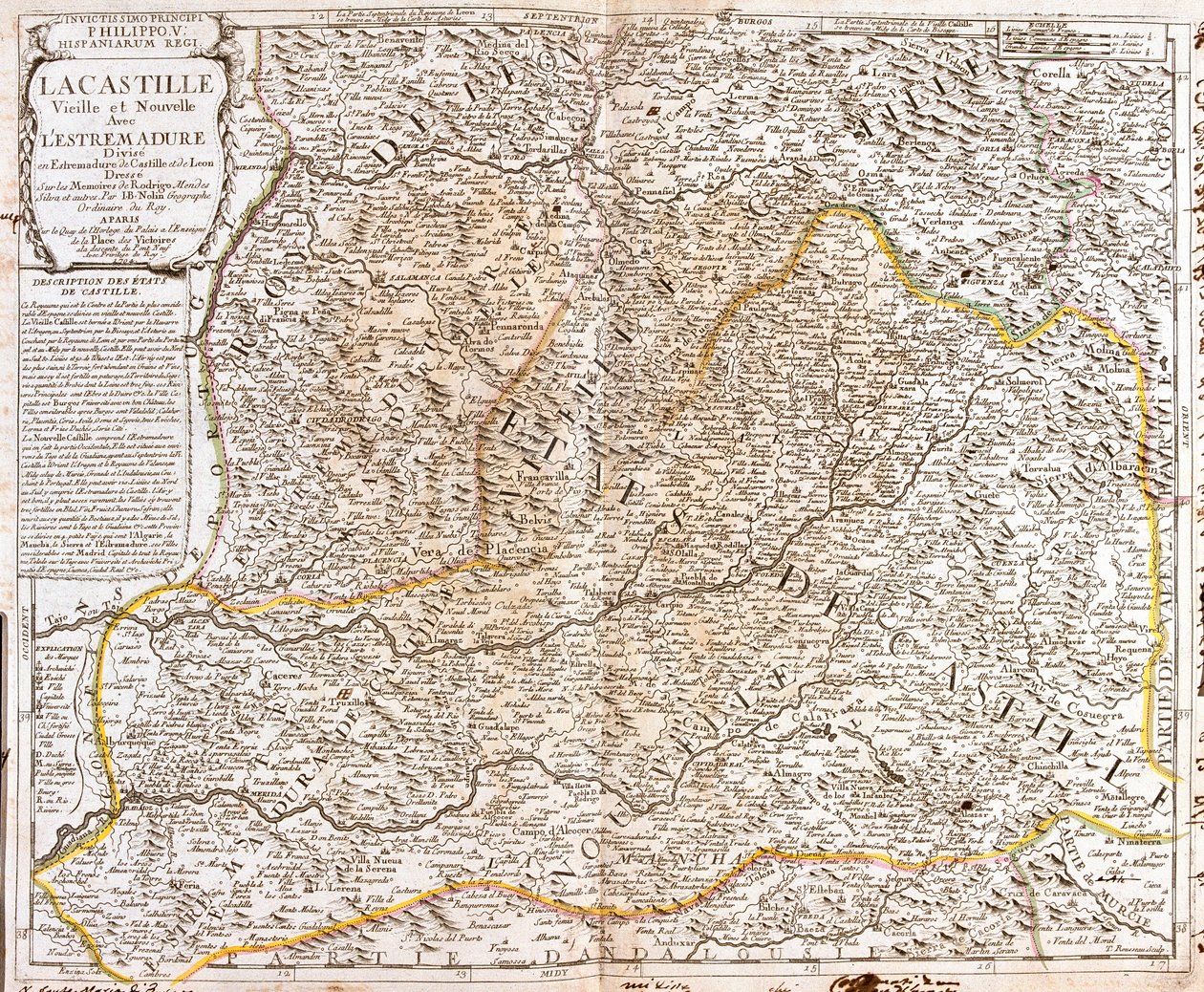 Kasztília térképe (Spanyolország) (metszet alkotó: Jean Baptiste Nolin