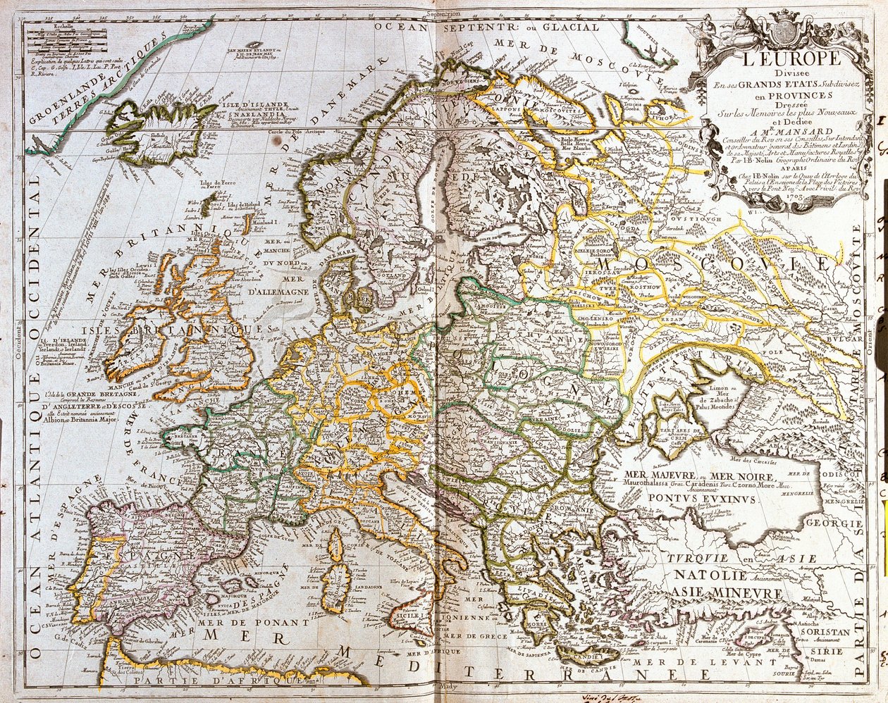 Európa térképe alkotó: Jean Baptiste Nolin