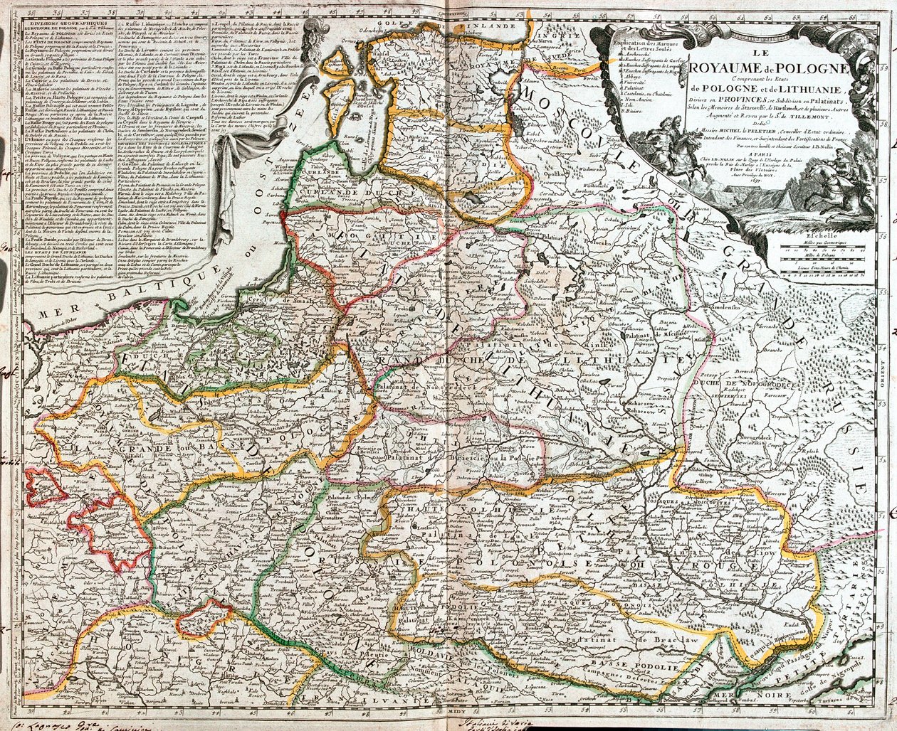 Lengyelország és Litvánia térképe (metszet alkotó: Jean Baptiste Nolin