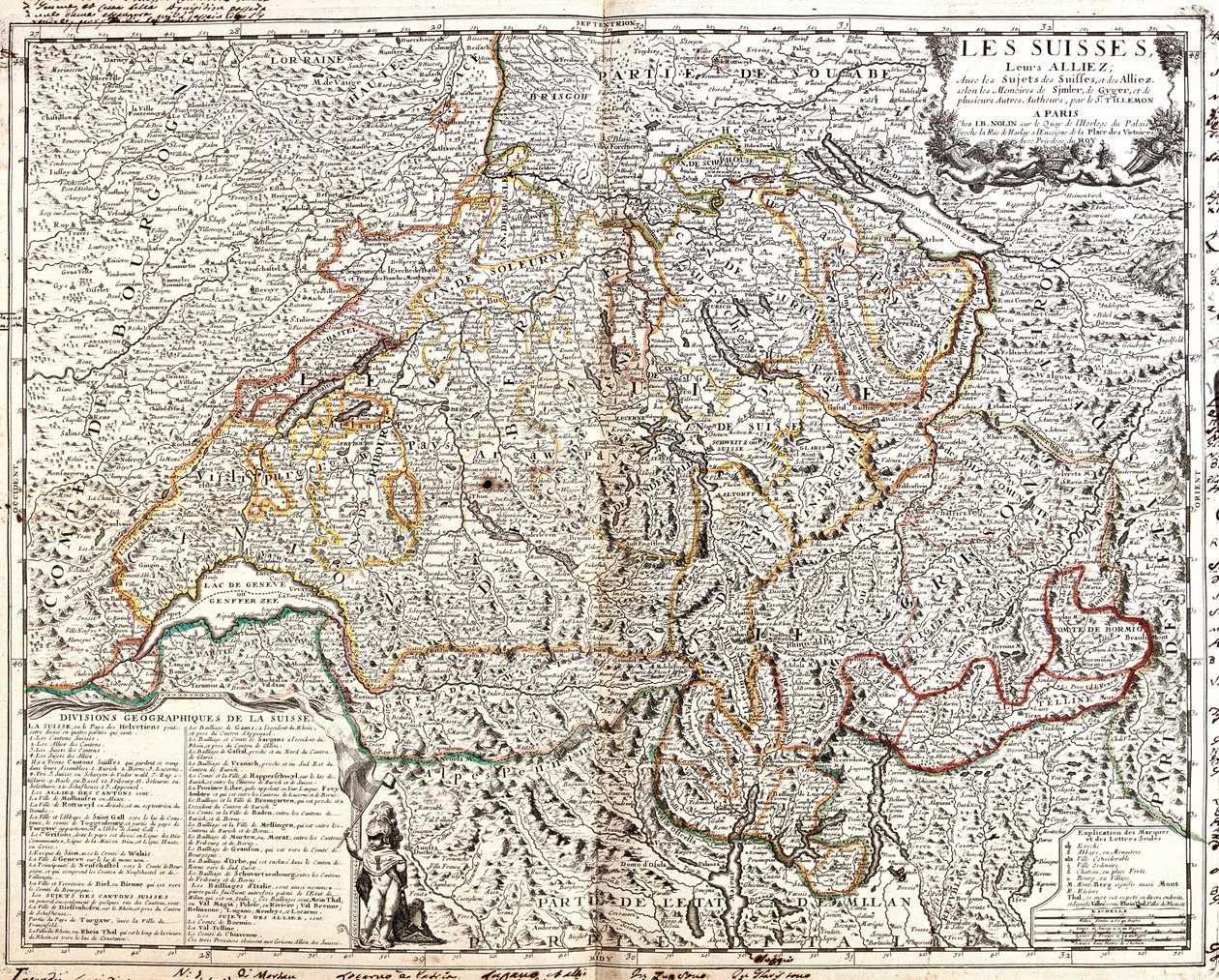 Svájc térképe (metszet alkotó: Jean Baptiste Nolin