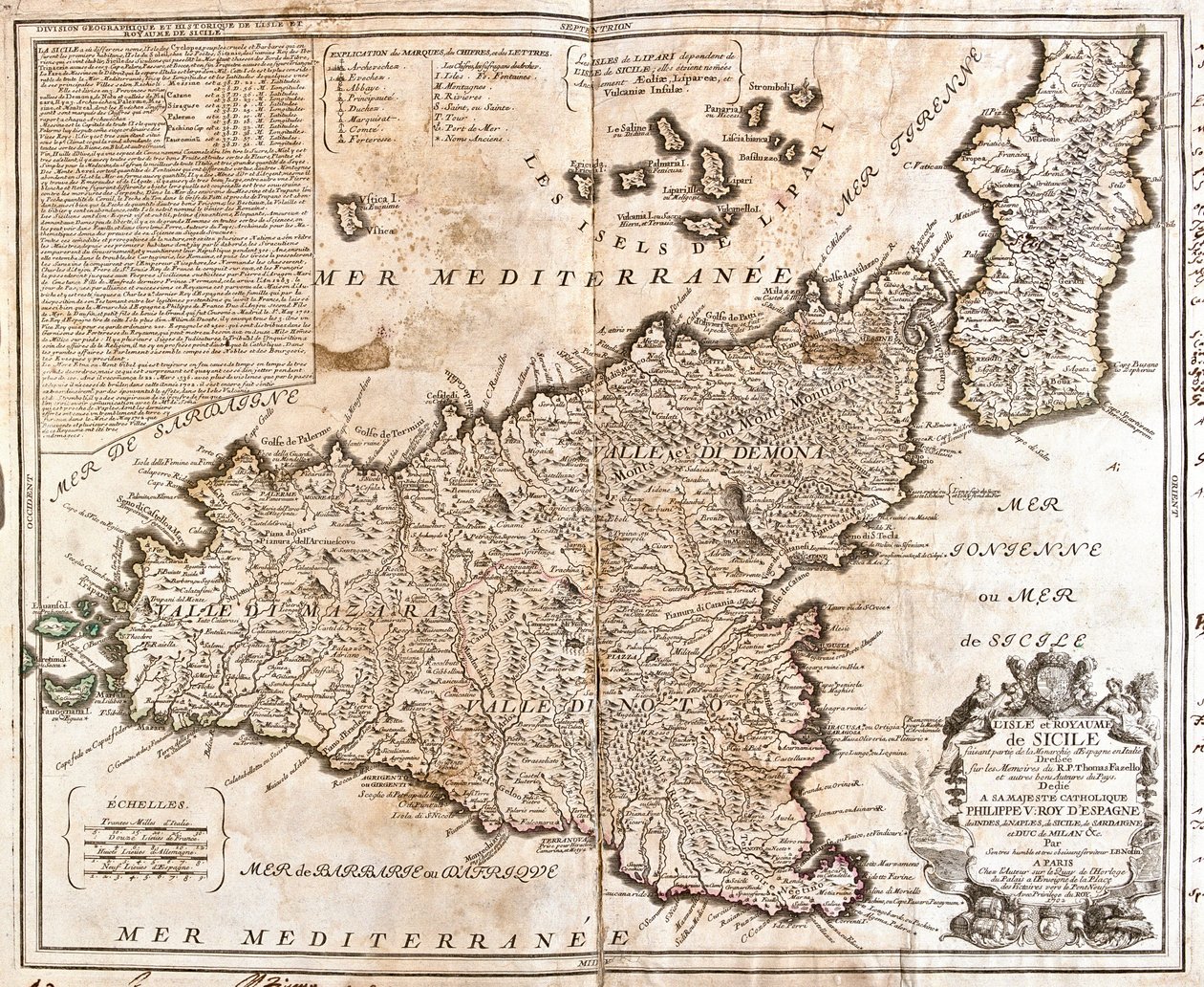 Szicíliai Királyság térképe (Olaszország) (metszet alkotó: Jean Baptiste Nolin