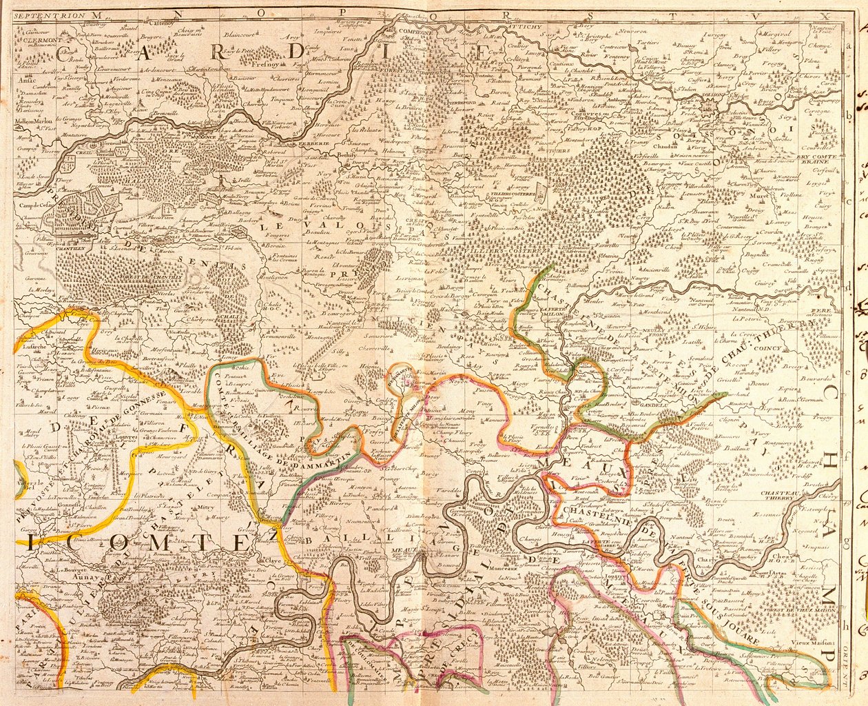 Ile de France északkeleti térképe alkotó: Jean Baptiste Nolin