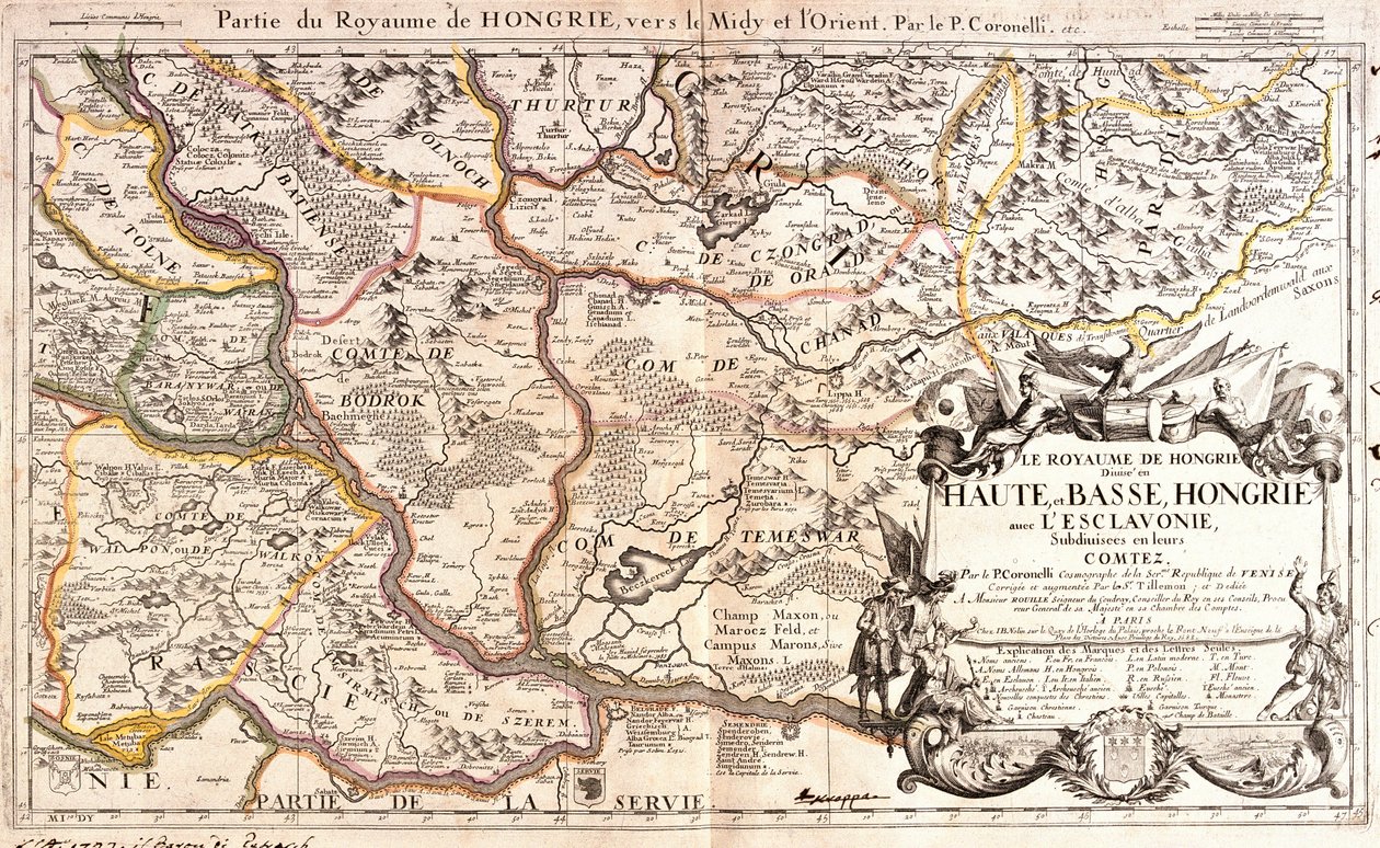 A Magyar Királyság keleti részének térképe (metszet alkotó: Jean Baptiste Nolin