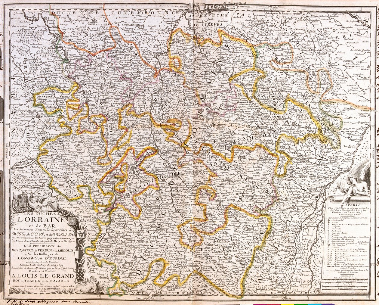 Lotaringia tartomány térképe (Franciaország) (metszet alkotó: Jean Baptiste Nolin