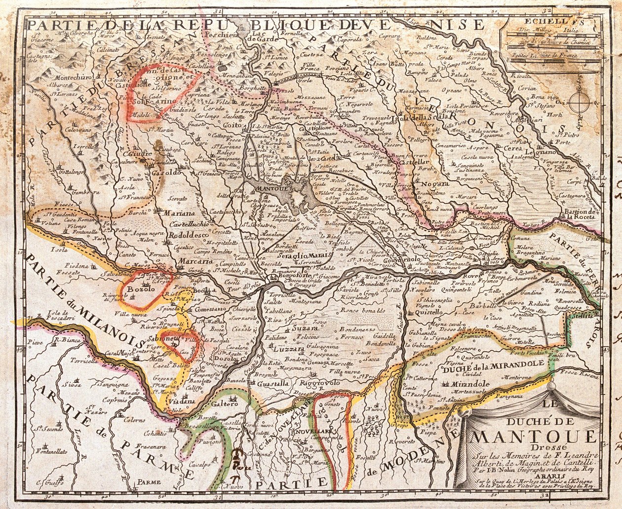 Mantova tartomány térképe (Olaszország) (metszet alkotó: Jean Baptiste Nolin