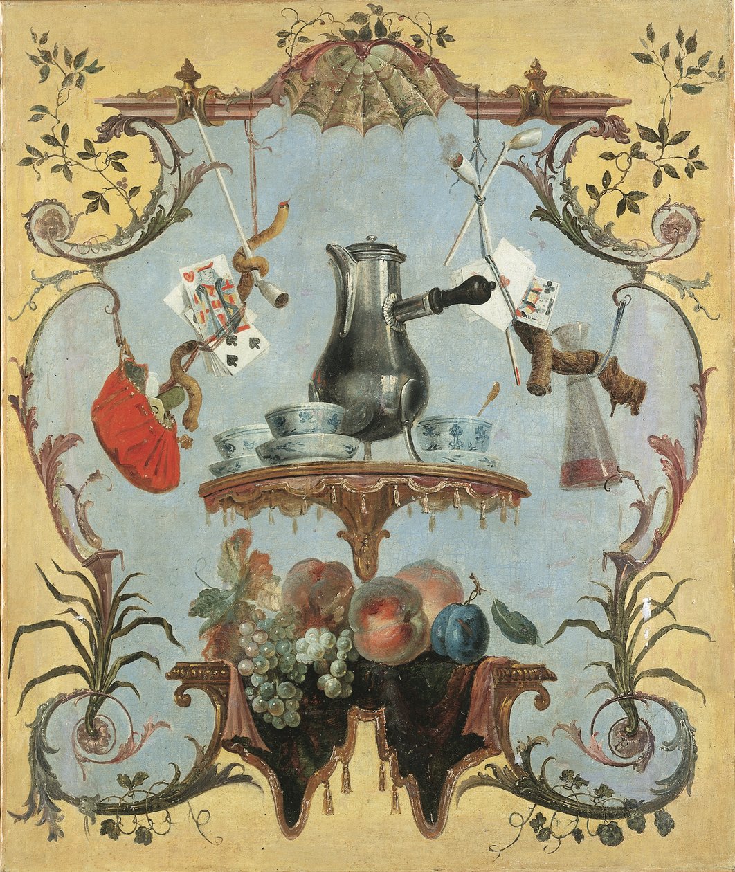 Csendélet ezüst kávéskannával (olaj, vászon) alkotó: Jean Baptiste Oudry