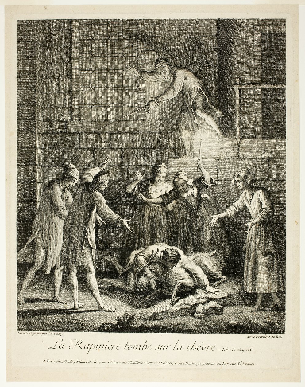 Képregényes történetek: A fosztogató ráesik a kecskére alkotó: Jean Baptiste Oudry