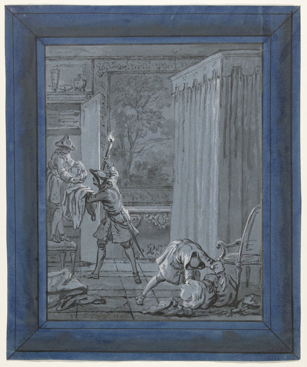 A férj, a feleség és a tolvaj / Le Mari, la Femme et le Voleur Illusztrációk Jean de La Fontaine meséihez (sorozat címe) alkotó: Jean Baptiste Oudry