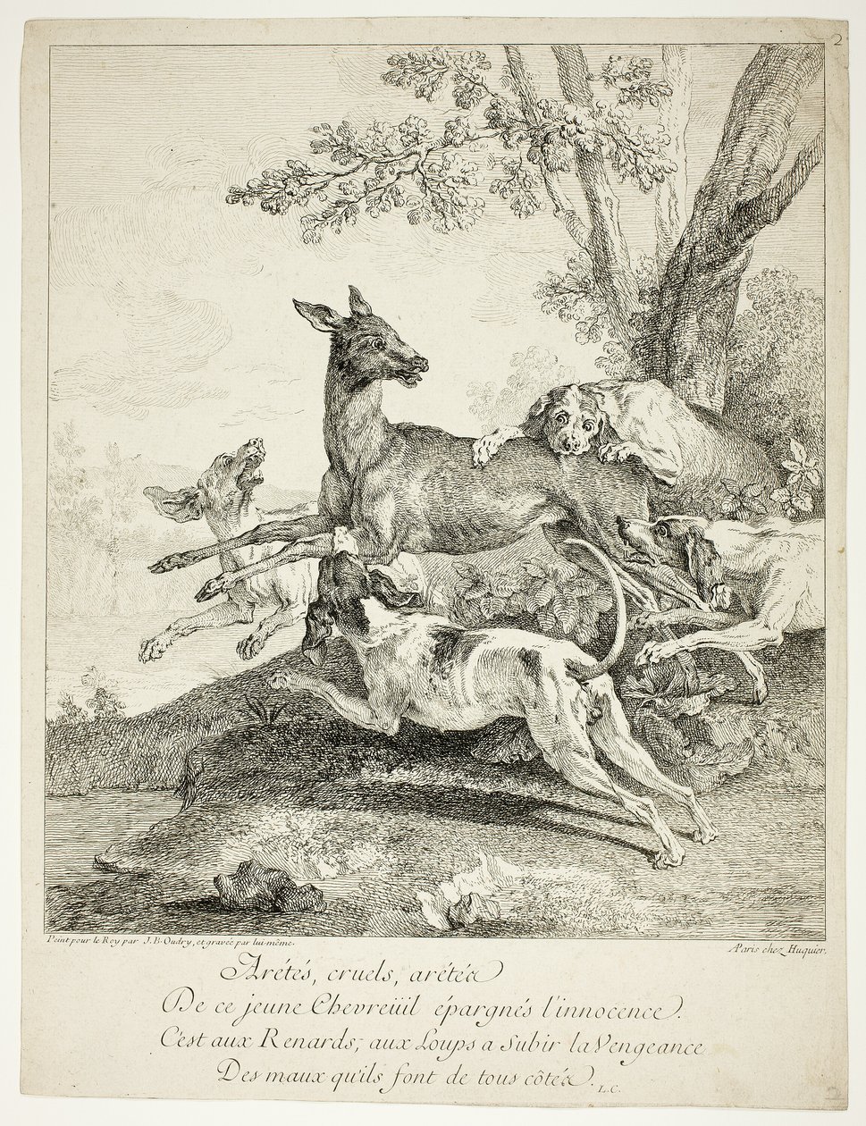 Kutyák által megtámadott szarvasok alkotó: Jean Baptiste Oudry