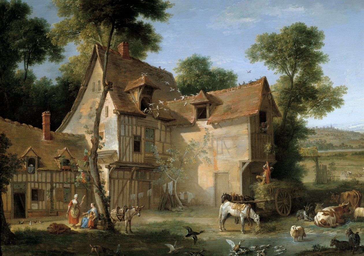 Detail Farm. Jean Baptiste Oudry (1686-1755) festménye 1750 V. 1,3x2,12 m alkotó: Jean Baptiste Oudry