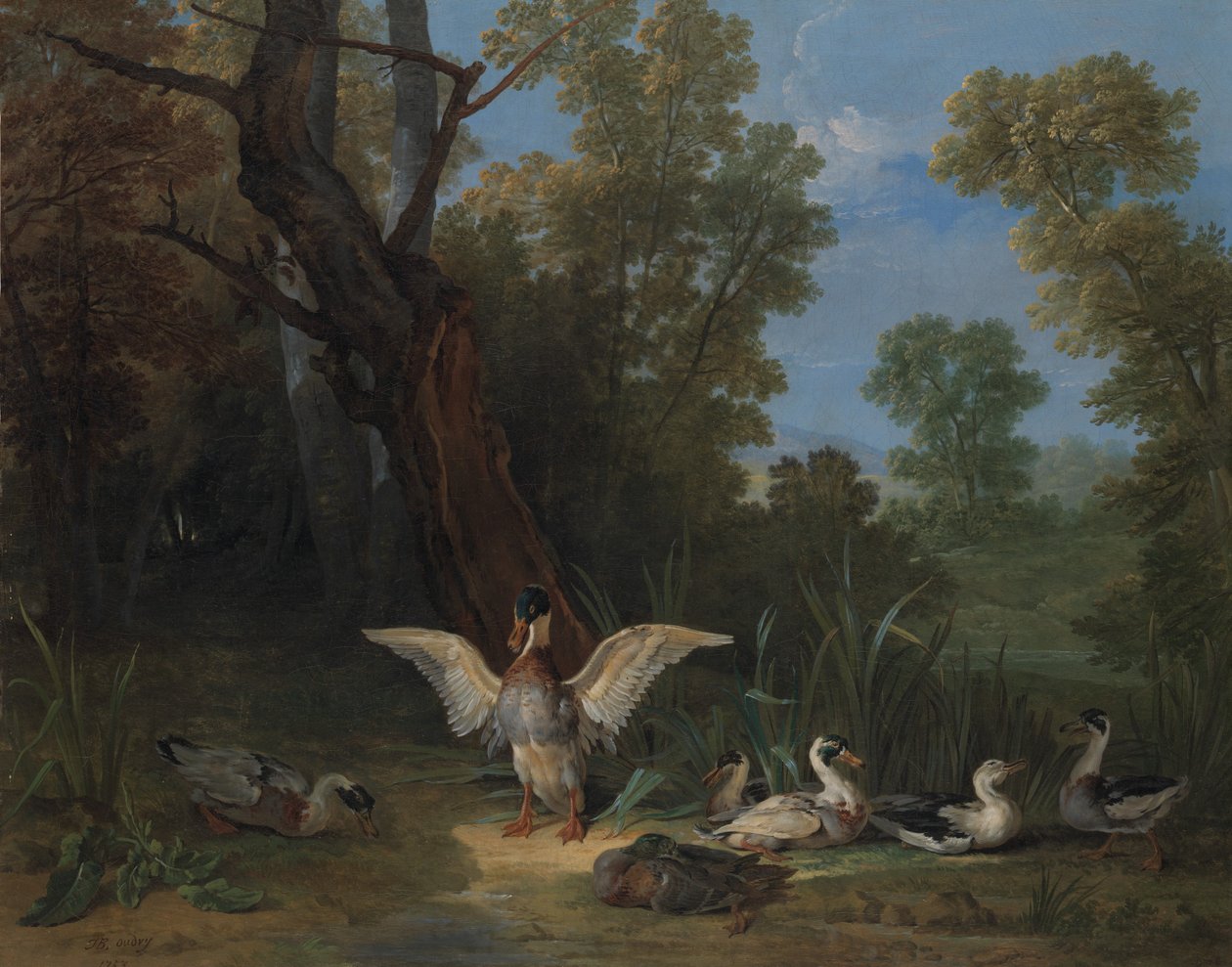 Napsütésben pihenő kacsák, 1753. alkotó: Jean Baptiste Oudry
