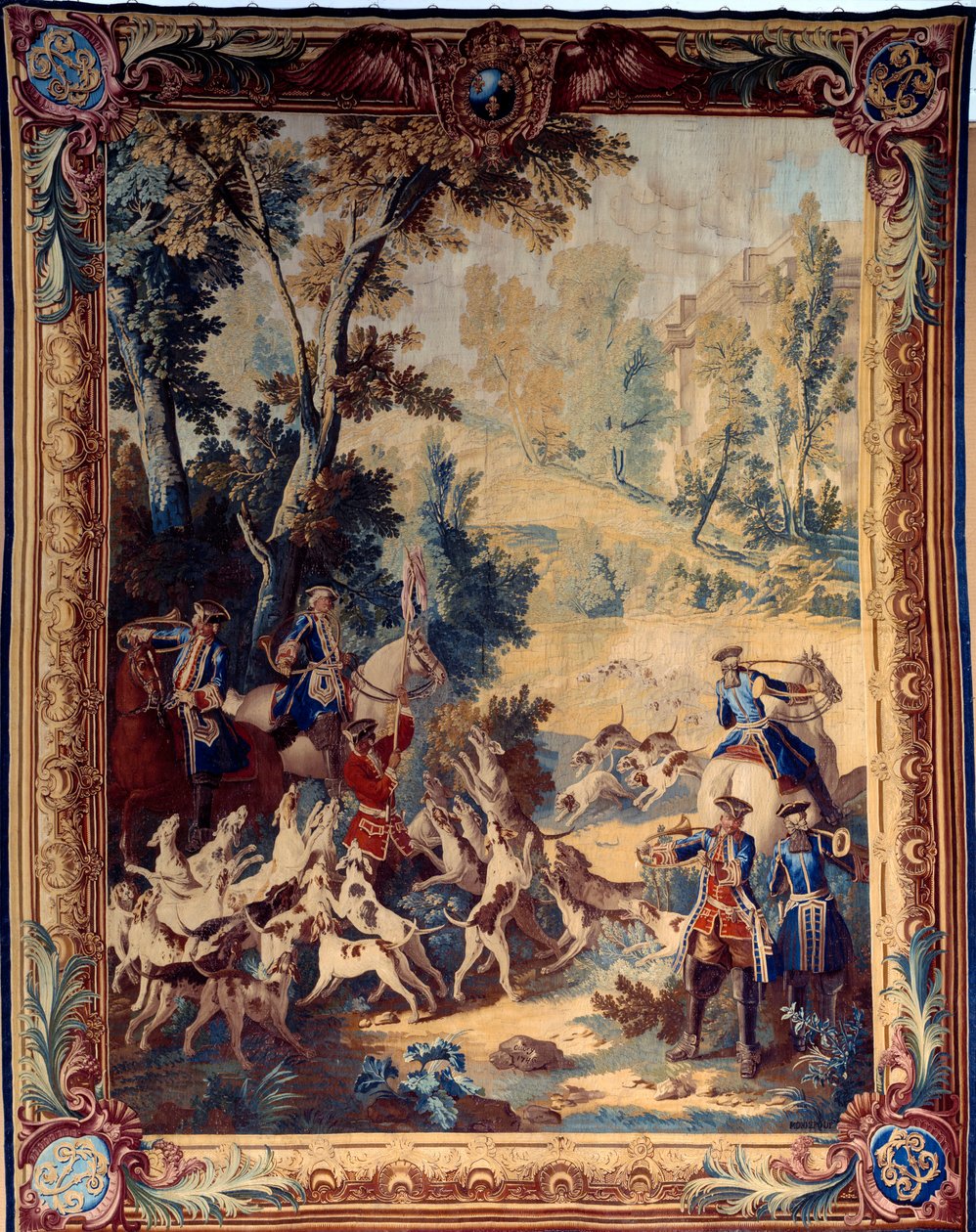 XV. Lajos (1710-1774) vadászata. Jean Baptiste Oudry (1686-1755) kárpitja alkotó: Jean Baptiste Oudry