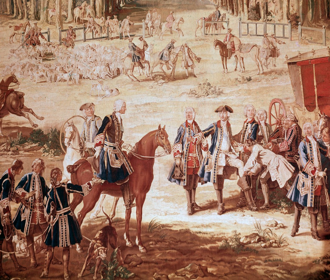XV. Lajos vadászata XV. Lajos király vadászat a compiegne-i erdőben (XV. Lajos vadászata – Gobelin) a csomag kezdete Részlet – Jean Baptiste Oudry (1686-1755) kárpitja alkotó: Jean Baptiste Oudry