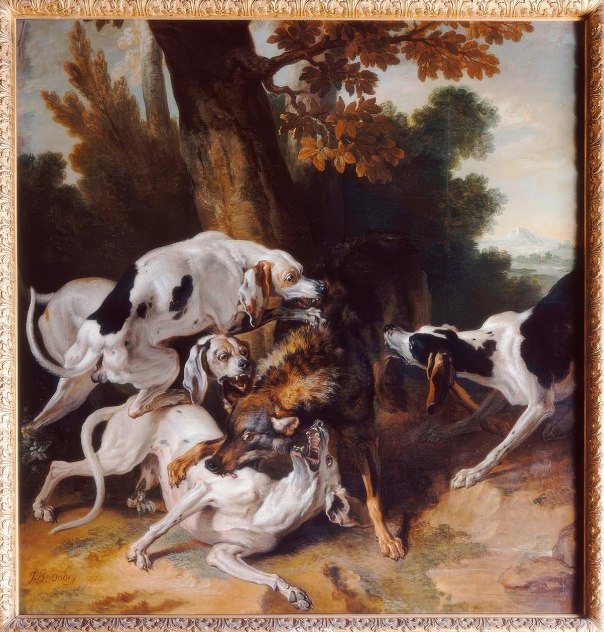 J. – B. Oudry, L’hallali du loup (Wolfsjagd) alkotó: Jean Baptiste Oudry