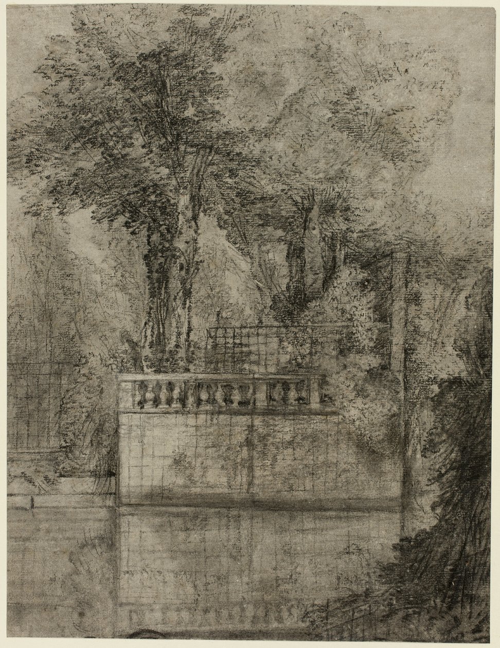 Rácsmunka és fényvisszaverő medence Arcueilben alkotó: Jean Baptiste Oudry