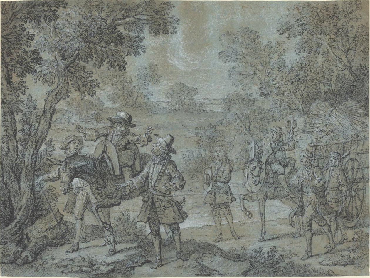 Ragotin verseket mond; a parasztok azt hiszik, hogy prédikál alkotó: Jean Baptiste Oudry