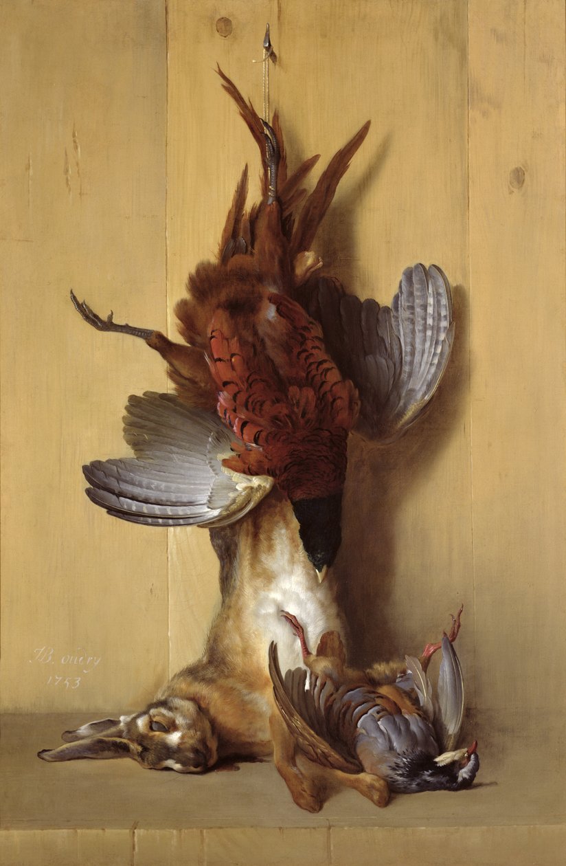 Csendélet nyúl, fácán és vörös fogoly, 1753 alkotó: Jean Baptiste Oudry