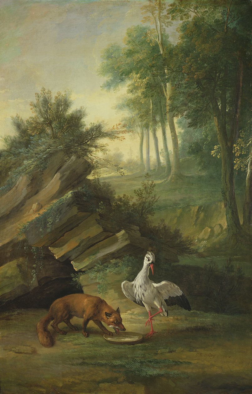 A róka és a gólya, 1747 alkotó: Jean Baptiste Oudry
