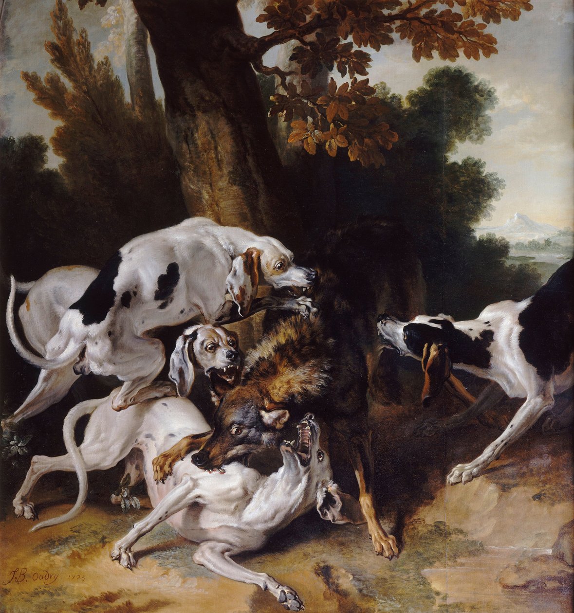 Farkasvadászat, 1725 alkotó: Jean Baptiste Oudry