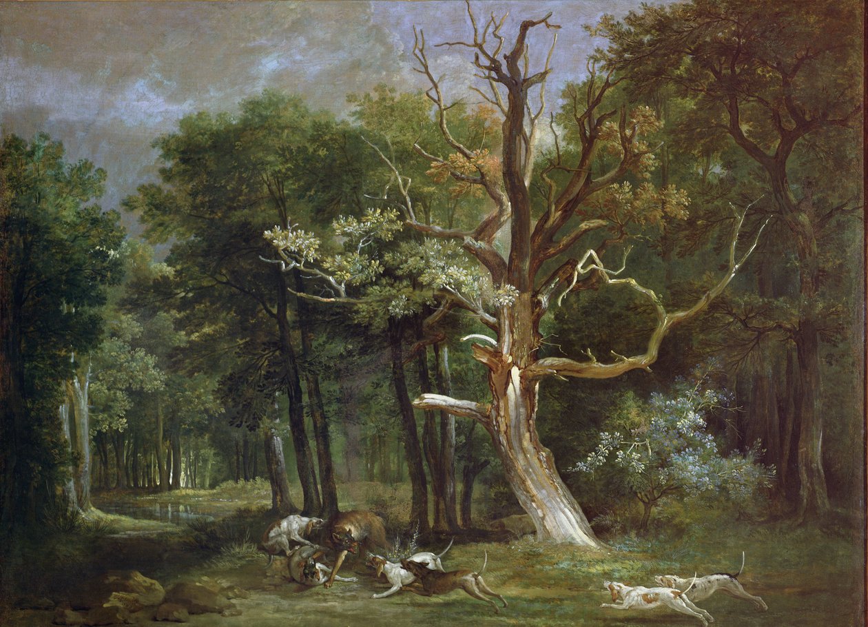 Farkasvadászat a Saint-Germain-erdőben, 1748 alkotó: Jean Baptiste Oudry