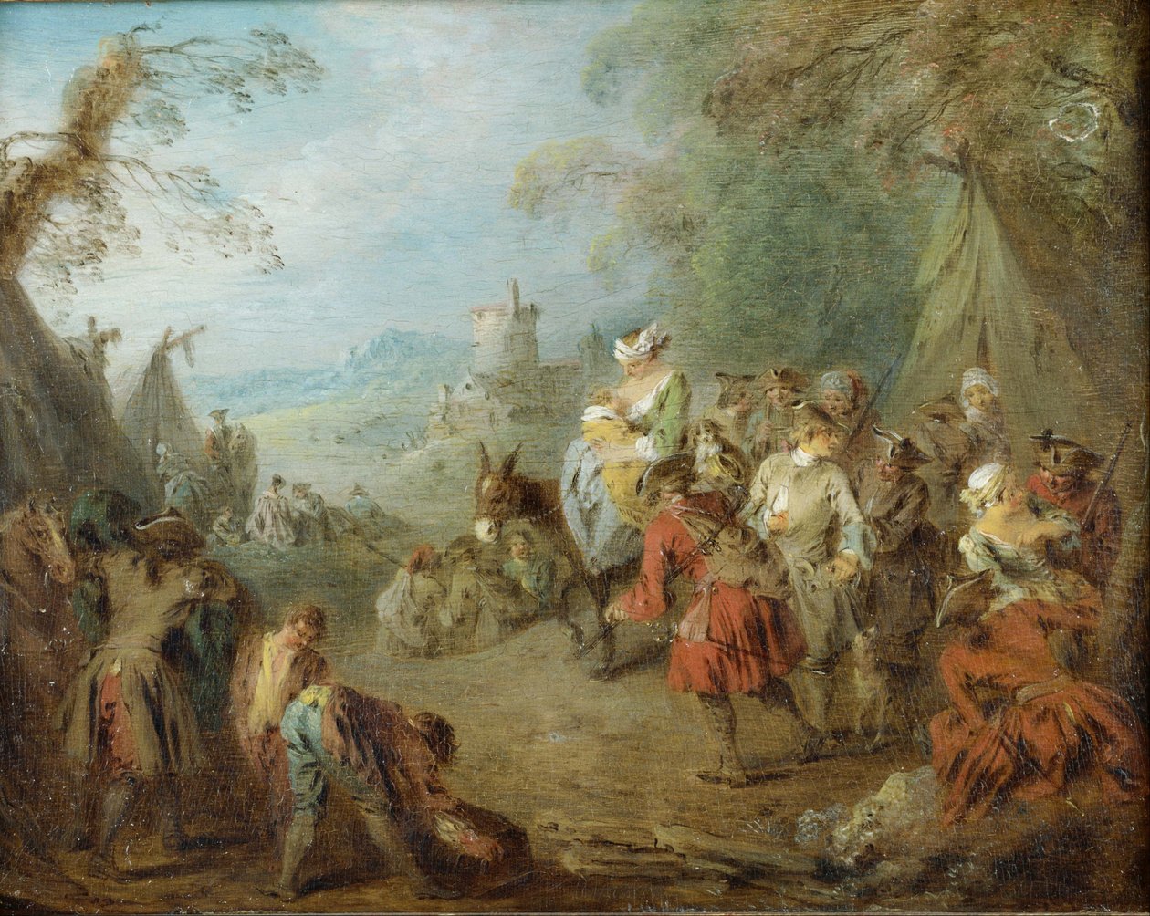 Táborozás (Katonák állomása) alkotó: Jean Baptiste Pater