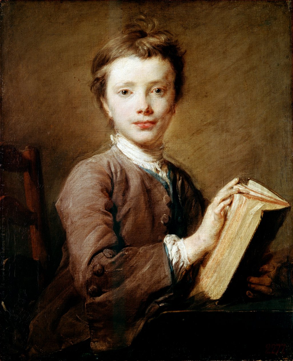Egy fiú könyvvel, c1740. alkotó: Jean Baptiste Perronneau