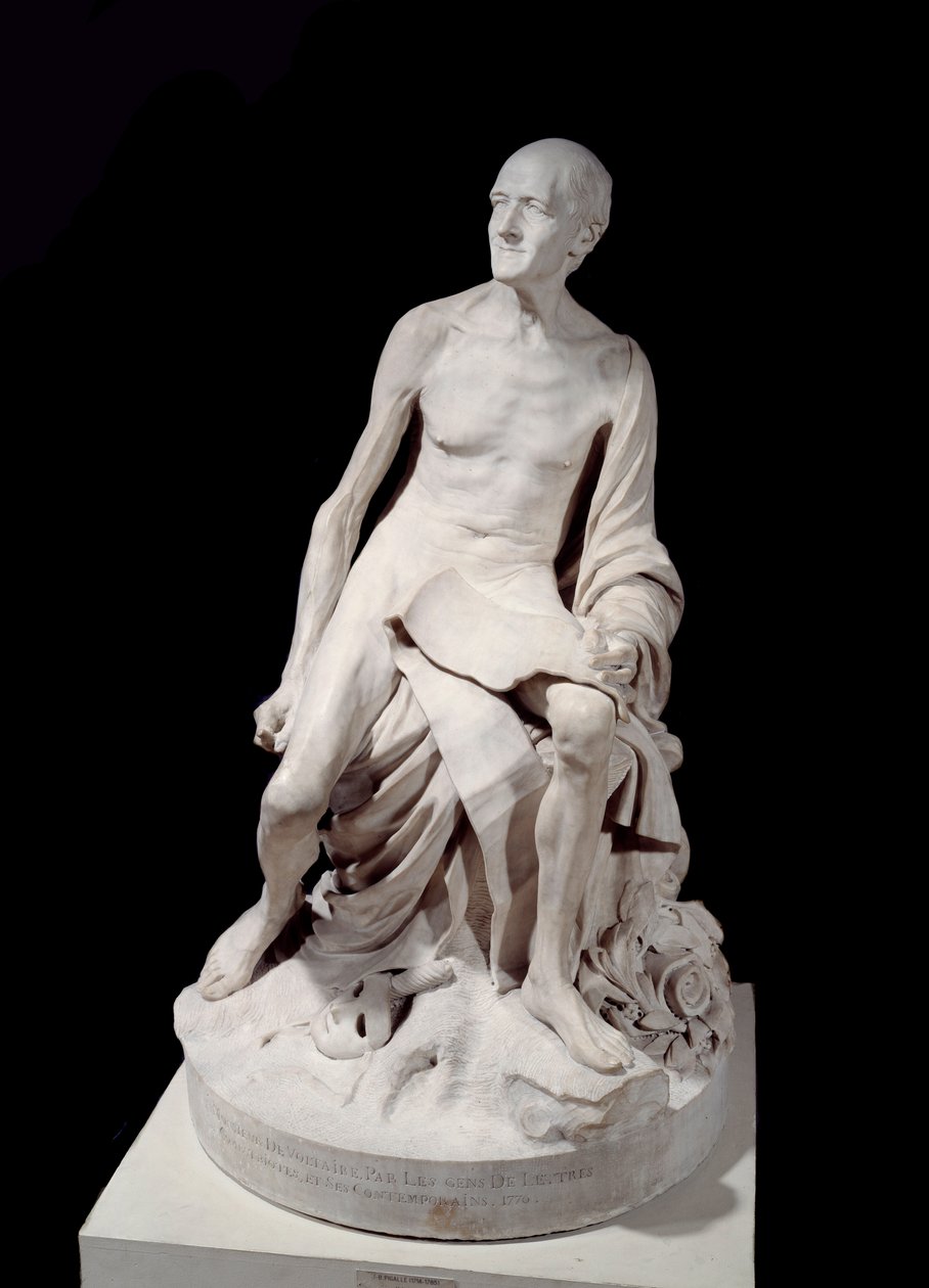 Francois-Marie Arouet dit Voltaire nu (1694-1778) Jean-Baptiste Pigalle (1714-1785) márványszobra 1776 V. 1,5 m Párizs, Louvre Múzeum alkotó: Jean Baptiste Pigalle