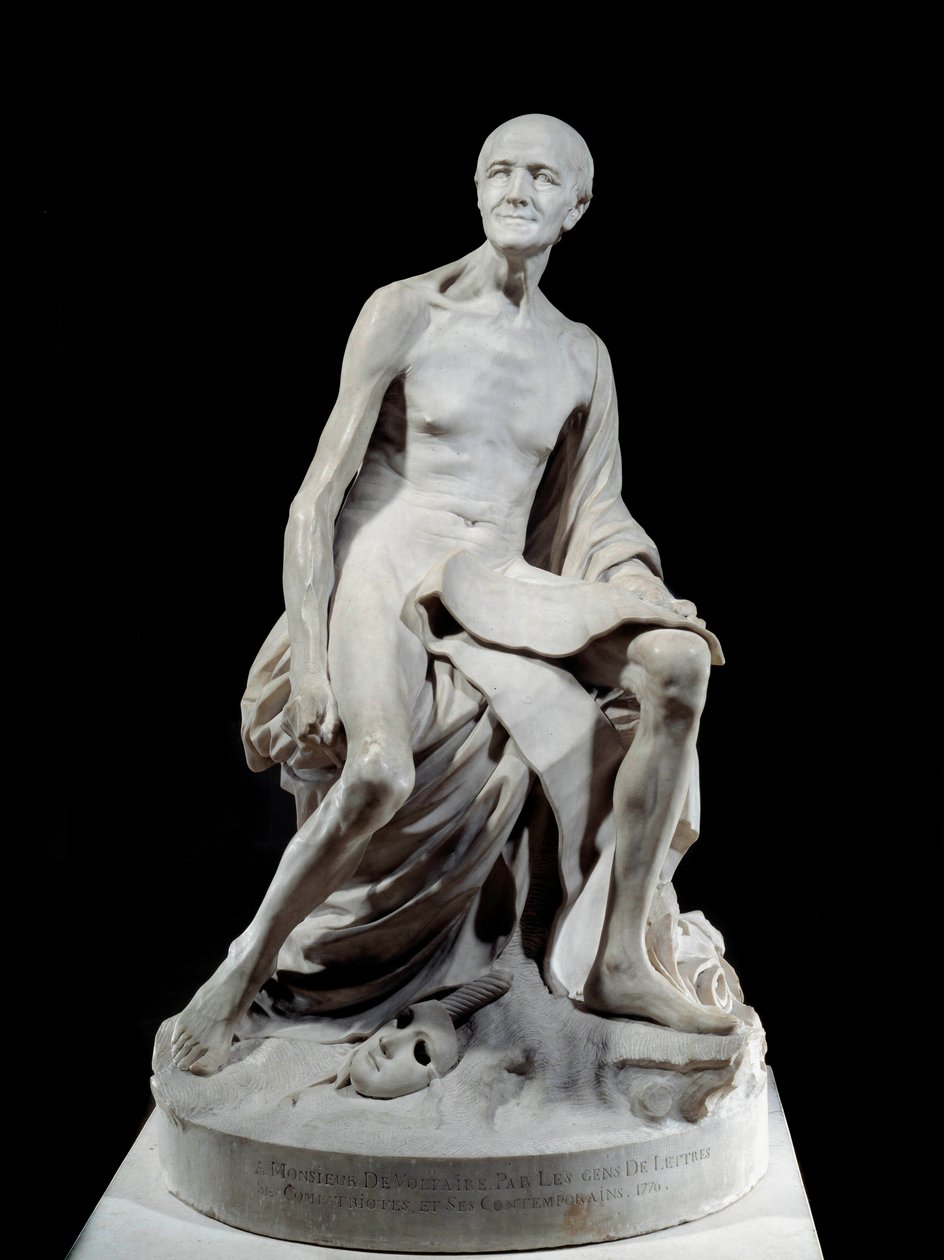 Francois-Marie Arouet dit Voltaire nu (1694-1778) Jean-Baptiste Pigalle (1714-1785) márványszobra 1776 V. 1,5 m Párizs, Louvre Múzeum alkotó: Jean Baptiste Pigalle